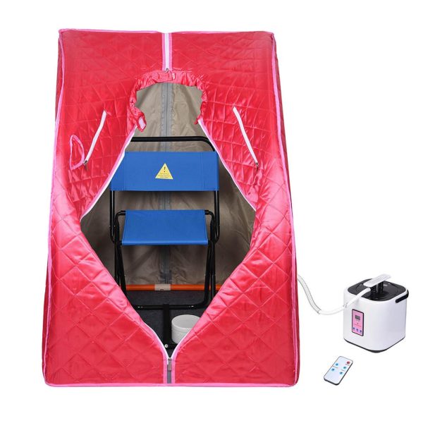 TheLAShop Portable Sauna Tent Steam SPA w  Chair Remote Rose Red 2L Online - Image 3