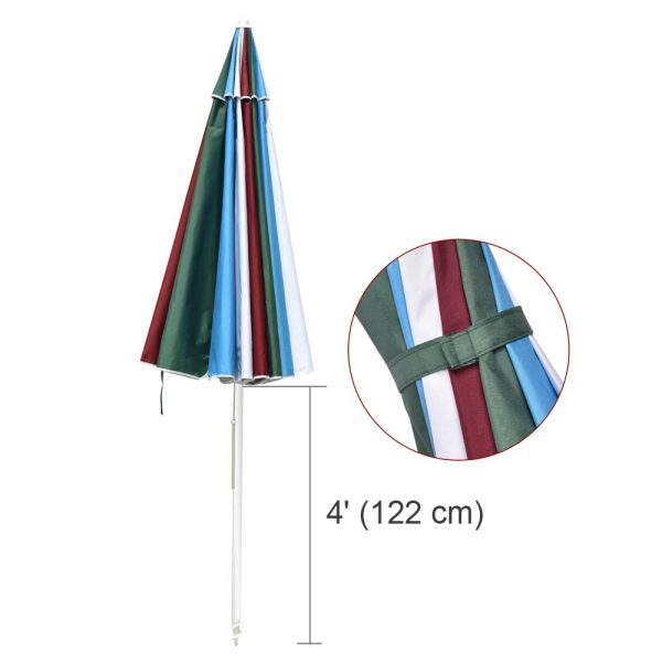 TheLAShop 8ft Tilt Beach Umbrella with Anchor 12-Rib Rainbow Online Hot Sale - Image 5