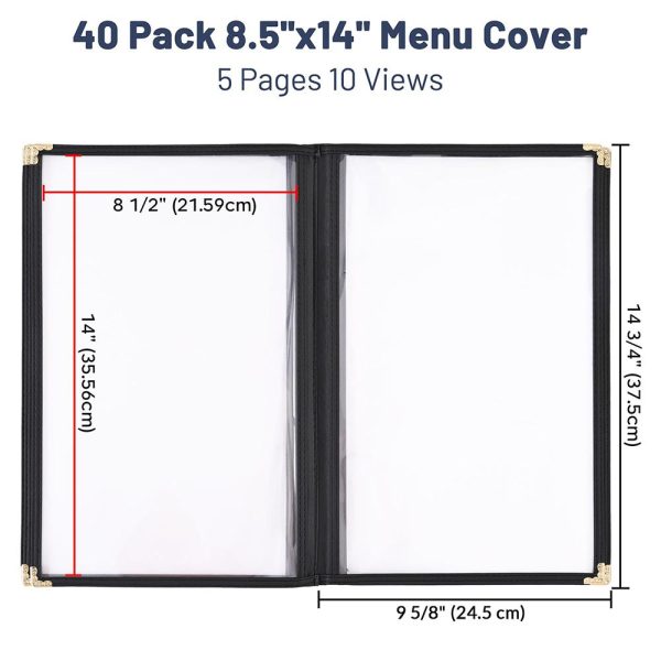TheLAShop 8-1 2 x14  Menu Covers Plastic Menu Holders 10 View 40ct pk Supply - Image 2