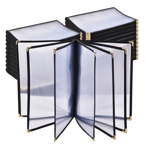 TheLAShop 8 1 2 x14  Plastic Menu Covers Folder 7-Page 14-View 20ct pk Cheap