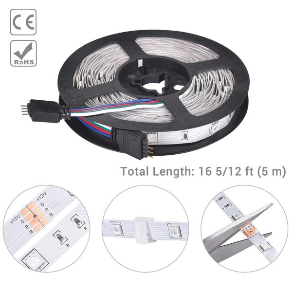 TheLAShop 16ft Color Changing LED Strip Light Bluetooth App Music Remote Online Sale - Image 3
