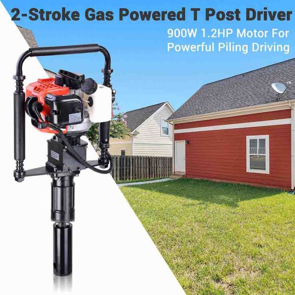 TheLAShop 32.7cc 1.2hp 2-stroke T-post EPA Gas Powered Petrol Pile Driver Kit on Sale - Image 3