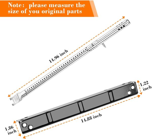Grill Parts Kit for Backyard GBC1856W-C, GBC1646WPF, BY16-101-003-05 Gas Grills, 4 Pack Stainless Steel Burner & Porcelain Steel Heat Plate Supply - Image 2