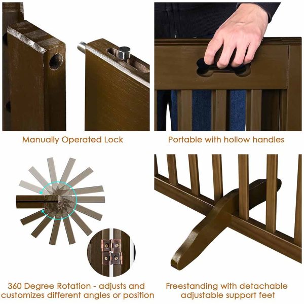 TheLAShop 4-Panel 80x36 Folding Gate-n-Crate Convertible Pet Gate Barrier Discount - Image 4