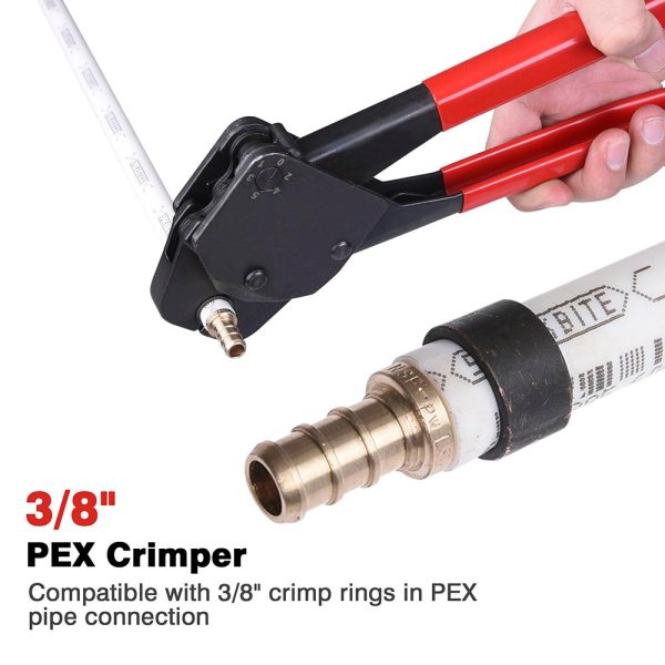 TheLAShop 3 8  Pex Crimper Crimping Tool w  Gauge Red Supply - Image 2