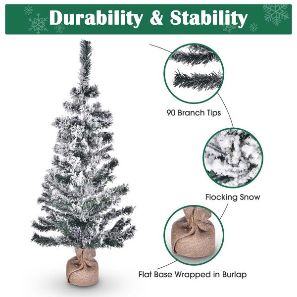 TheLAShop 3ft Frosted Christmas Tree with Stand Tabletop Supply - Image 2