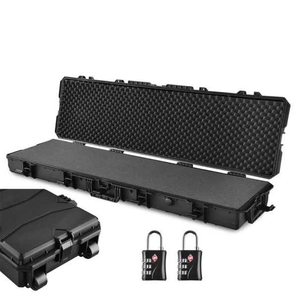 TheLAShop Locking Rifle Case TSA Padlocks with Wheels IP67 53x16x6 Sale