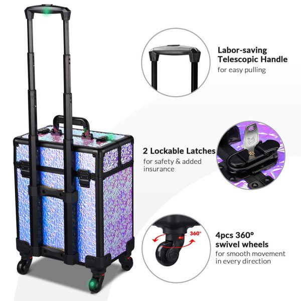 TheLAShop Pro Rolling Makeup Case Cosmetology Case Cheap - Image 5
