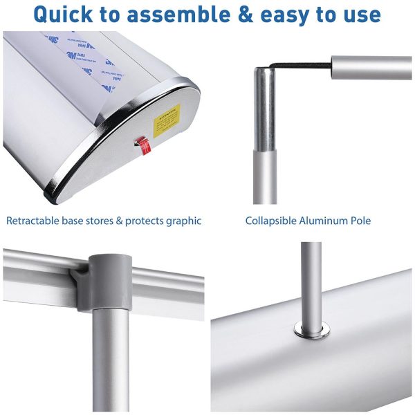 TheLAShop 33  x 79  Aluminum Retractable Banner Stand w  Bag Cheap - Image 3