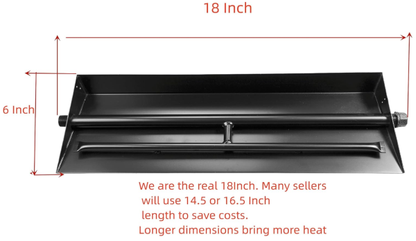 18 -24  Burner Pan for Gas Fireplace Burner Gas Fire Pits Gas Logs Propane Burner (18 Inch Two Pipe) Hot on Sale - Image 2