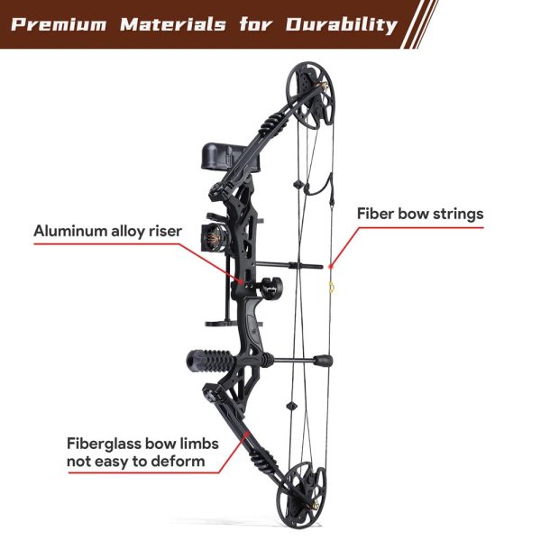 TheLAShop Archery Right Hand Compound Bow Set w  12 Carbon Arrows For Cheap - Image 2