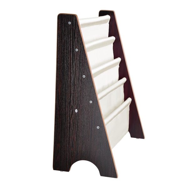 TheLAShop Kids Wood 5-Pocket Sling Bookshelf Book Display Rack Color Opt Fashion - Image 2