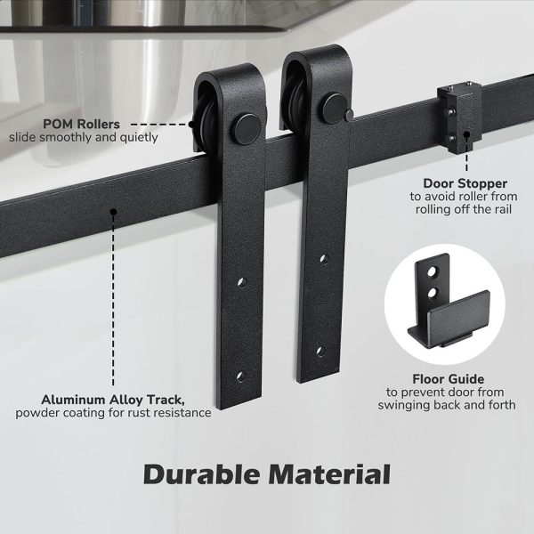 TheLAShop 4ft Mini Cabinet Double Sliding Barn Door Hardware Kit Online now - Image 4