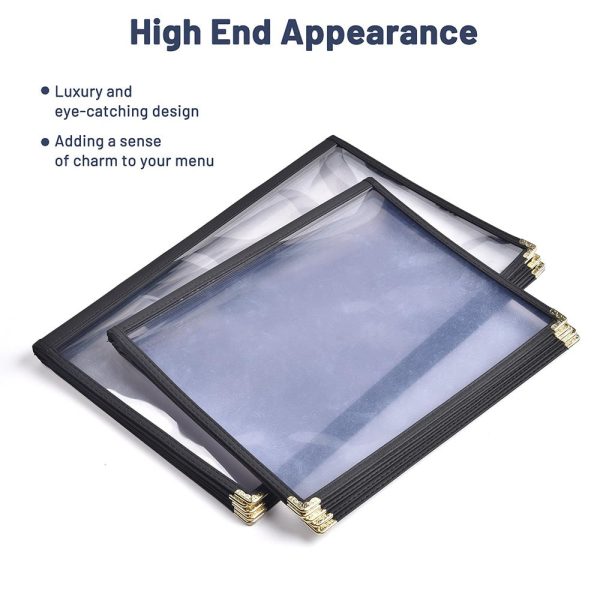TheLAShop 8-1 2 x14  Menu Covers Plastic Menu Holders 10 View 40ct pk Supply - Image 4
