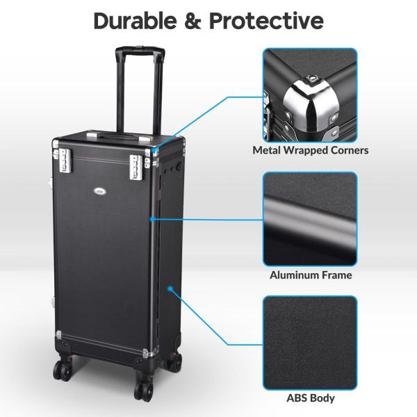 TheLAShop Jewelry Rolling Case with 20 Trays TSA Locks Vendor Display Case Sale - Image 4