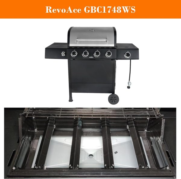 Grill Parts Kit for Backyard GBC1856W-C, GBC1646WPF, BY16-101-003-05 Gas Grills, 4 Pack Stainless Steel Burner & Porcelain Steel Heat Plate Supply - Image 3