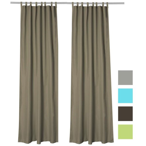 TheLAShop Tab Top Outdoor Patio Curtain, 54 W x 84 L 2ct Pack Supply