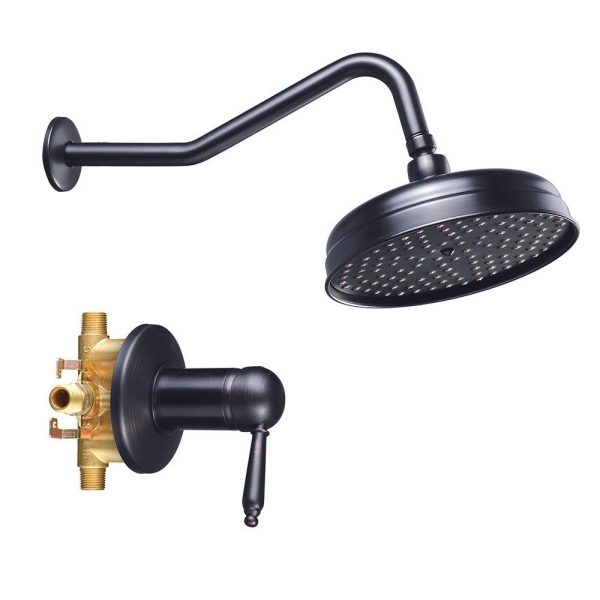 TheLAShop Wall Mounted Rain Shower Faucet & Handle Oil Rubbed Bronze Online Hot Sale