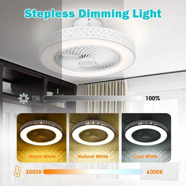 TheLAShop 20  Ceiling Fan with Light 5-Blade APP & Remote Control Online Sale - Image 4