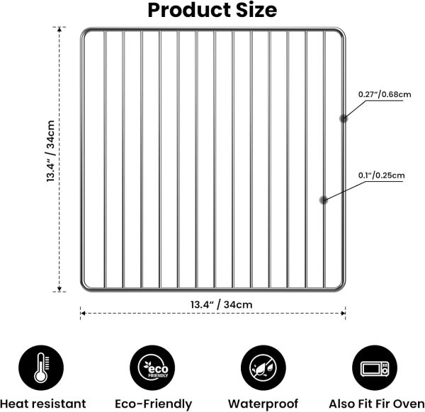 13.4 x 13.4 Inch Baking Wire Rack for Ninja SP101, SP100, SP1001C, SP201 Foodi Air Fry Oven, Stainless Steel Oven Rack for Cooking Online Sale - Image 2