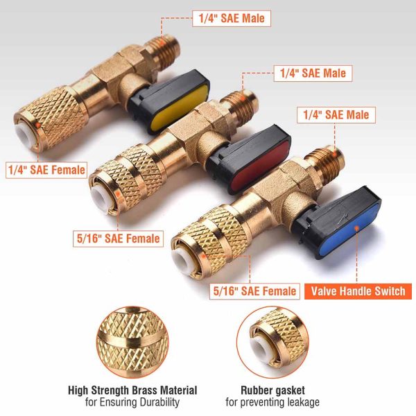 TheLAShop Refrigerant AC R410A 1 4  Charging Ball Valves Fittings on Sale - Image 2