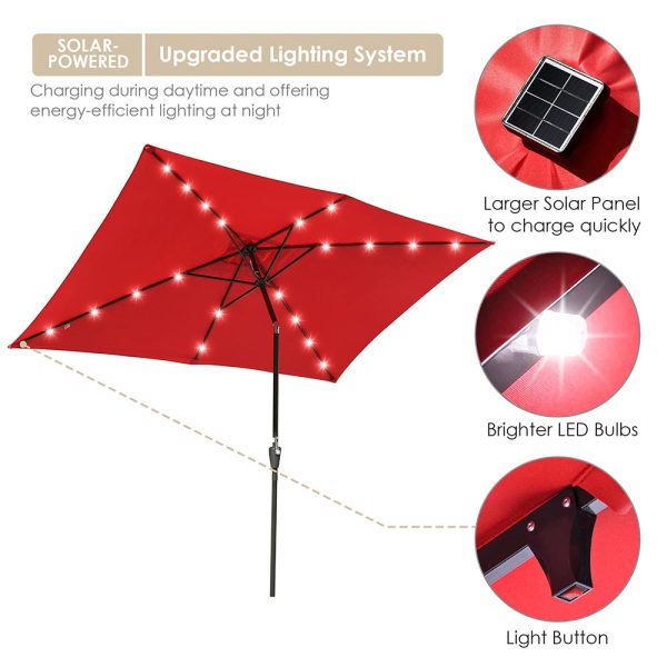 TheLAShop 10ft Rectangular Umbrella with Solar Lights For Sale - Image 4