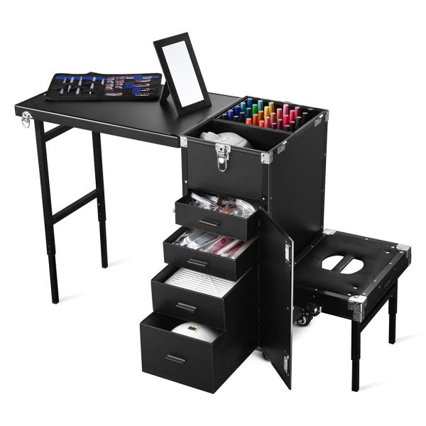 TheLAShop Nail Salon Pedicure Rolling Case Mobile Cart with Stool Drawers Online Hot Sale
