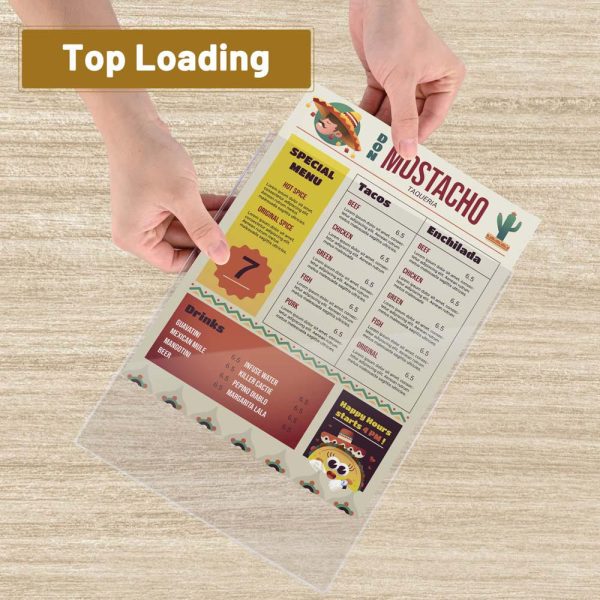 TheLAShop 8 1 2 x11  Plastic Menu Covers Single Page Double View 30ct pk Online Hot Sale - Image 4
