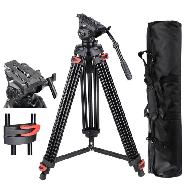 TheLAShop Pro Camera Tripod Kit Video Tripod 71  3-Stage w  Fluid Head Cheap