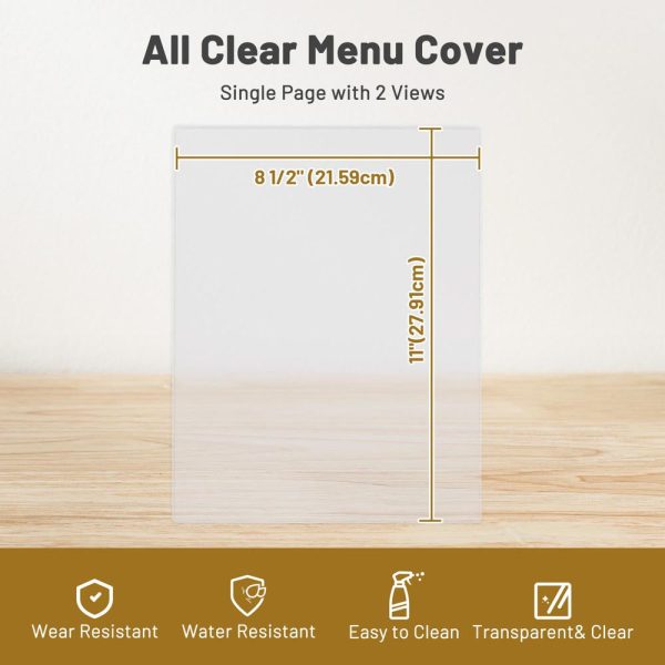 TheLAShop 8 1 2 x11  Plastic Menu Covers Single Page Double View 30ct pk Online Hot Sale - Image 5
