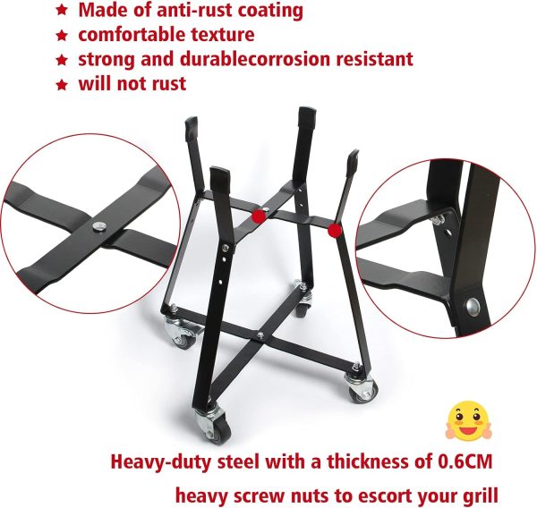 Rolling Nest Cart Stand for Kamado Joe JR Junior Ceramic Egg Charcoal Grills, with Heavy Duty Locking Caster Wheels on Sale - Image 5
