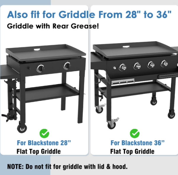 Universal Griddle Wind Guard and Warming Rack Set for Griddle From 28  to 36  without a Hood, Wind Screen for Blackstone 36  and other w  Rear Grease Online Sale - Image 2