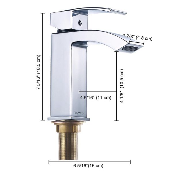 Aquaterior Bathroom Faucet Single Handle Square Hot & Cold 7 H Sale - Image 4