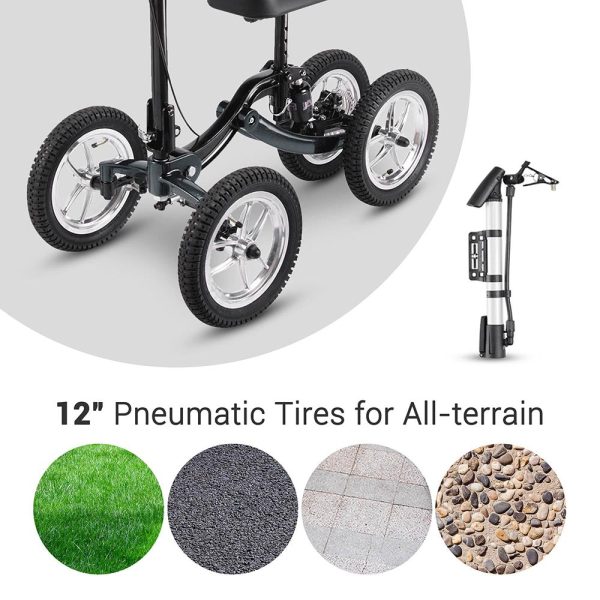 TheLAShop All Terrain Knee Walker Scooter Suspension Brake Basket Online now - Image 4