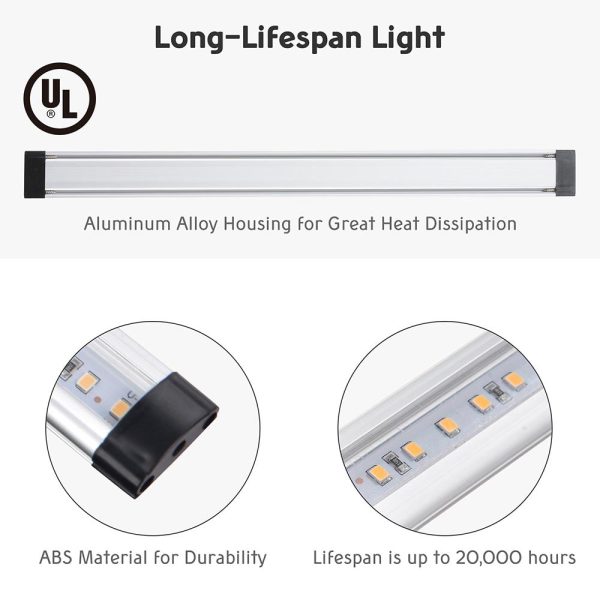 TheLAShop LED Under Cabinet Light Fixtures Bar Kit 3-Pack 11.5  For Discount - Image 3
