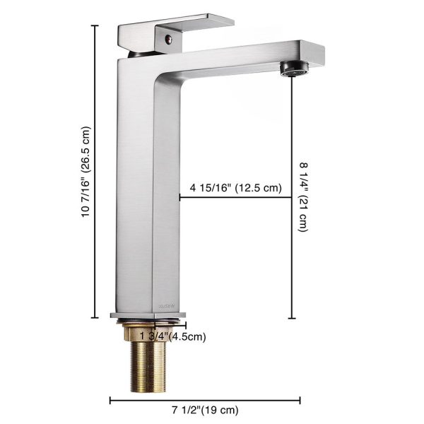Aquaterior Bath Lavatory Vessel Sink Faucet 10.4  Square Online - Image 2