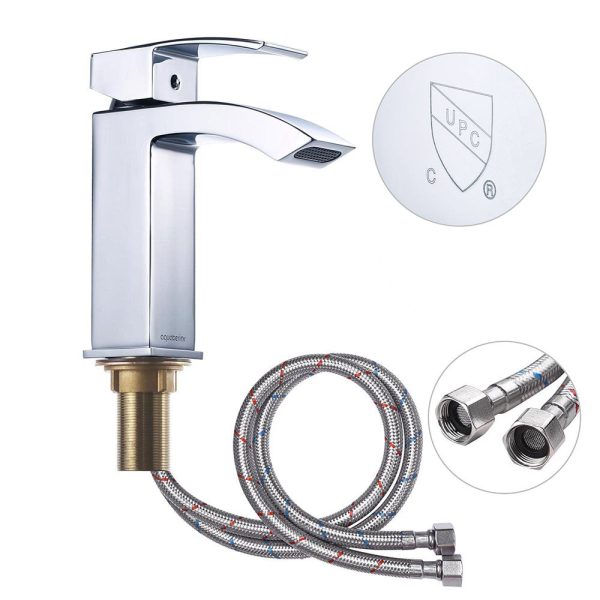 Aquaterior Bathroom Faucet Single Handle Square Hot & Cold 7 H Sale - Image 2