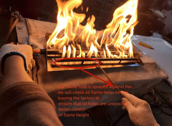 18 -24  Burner Pan for Gas Fireplace Burner Gas Fire Pits Gas Logs Propane Burner (18 Inch Two Pipe) Hot on Sale - Image 3