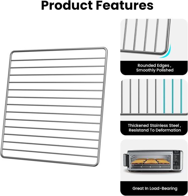 13.4 x 13.4 Inch Baking Wire Rack for Ninja SP101, SP100, SP1001C, SP201 Foodi Air Fry Oven, Stainless Steel Oven Rack for Cooking Online Sale - Image 5