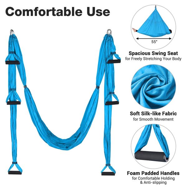 TheLAShop Yoga Aerial Trapeze Yoga Hammock with Heavy Duty Ceiling Hooks Online Sale - Image 5