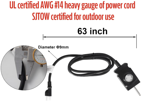 1650W 15A Electric Smoker Heating Element Kits with Adjustable Thermostat Controller for Smoke Hollow, Masterbuilt, Char-Broil, Dyna-Glo and More Online Sale - Image 3