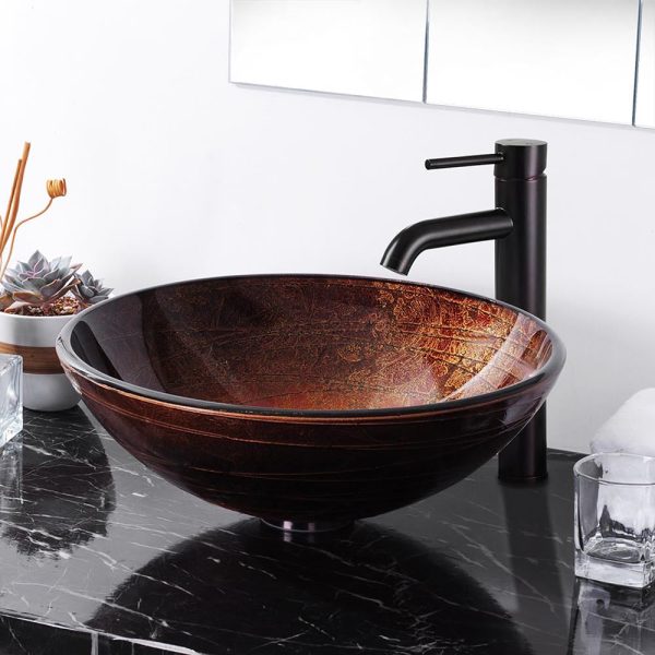 TheLAShop 16 inch Glass Sink Bowl Bathroom Sink Hot on Sale