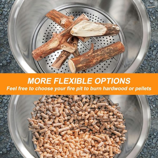 2-in-1 Pellet Adapter for Solo Stove Bonfire Wood Burning Fire Pit, Large Capacity Solo Stove Ash Pan, Solo Stove Burning Pellets Accessories Supply - Image 3