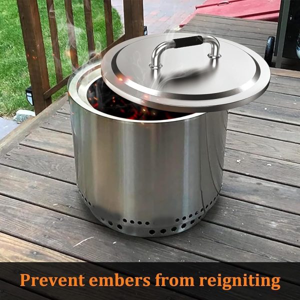 Firepit Heat Deflector & Lid Kit for Solo Stove Yukon and Other 27  Camping Smokers, 304 Stainless Steel Heat Deflector+ Stove Lid Accessories Fashion - Image 4
