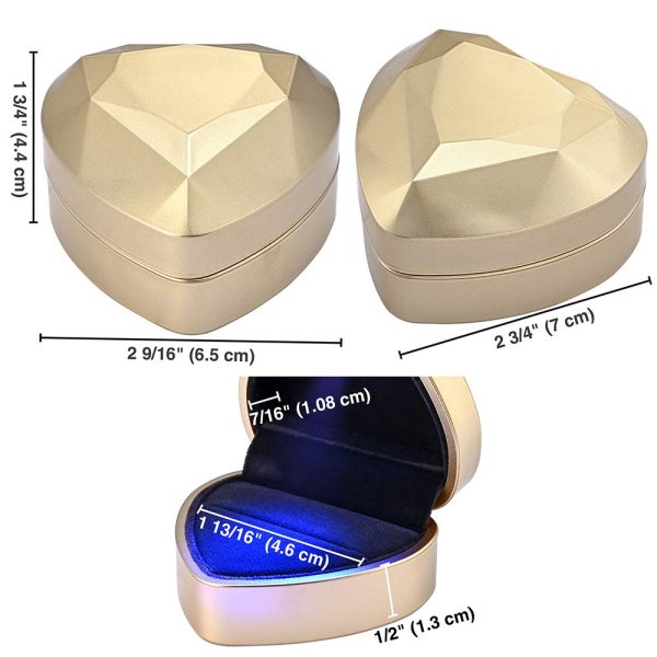 TheLAShop Heart Shaped Ring Box with Light Jewellery Box For Cheap - Image 3