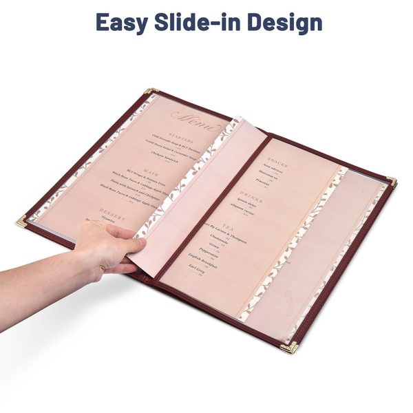 TheLAShop 8-1 2 x14  PVC Vinyl Cafe Menu Cover Folder 8 View 20ct pk For Discount - Image 5