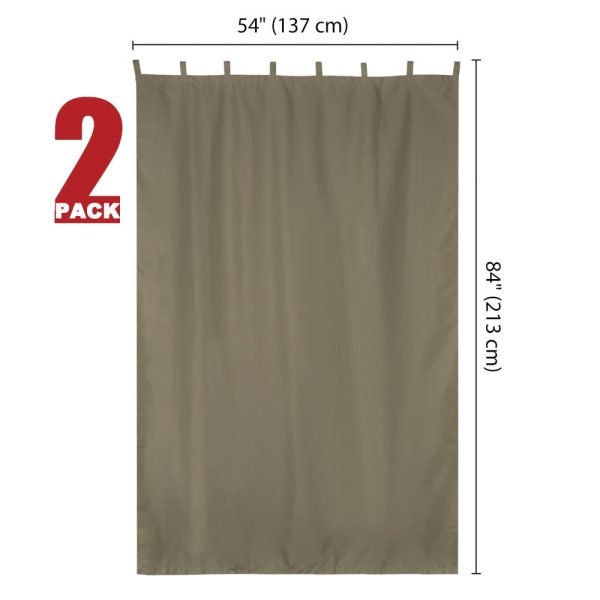 TheLAShop Tab Top Outdoor Patio Curtain, 54 W x 84 L 2ct Pack Supply - Image 3