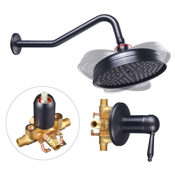 TheLAShop Wall Mounted Rain Shower Faucet & Handle Oil Rubbed Bronze Online Hot Sale - Image 4