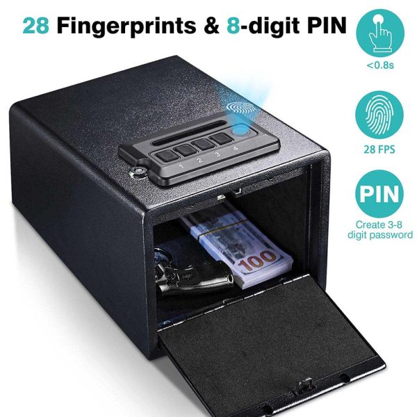TheLAShop Biometric Digital Gun Pistol Drawer Safe Box Fingerprint Discount - Image 5