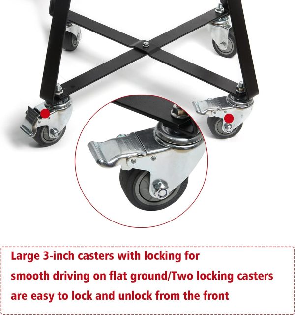 Rolling Nest Cart Stand for Kamado Joe JR Junior Ceramic Egg Charcoal Grills, with Heavy Duty Locking Caster Wheels on Sale - Image 4